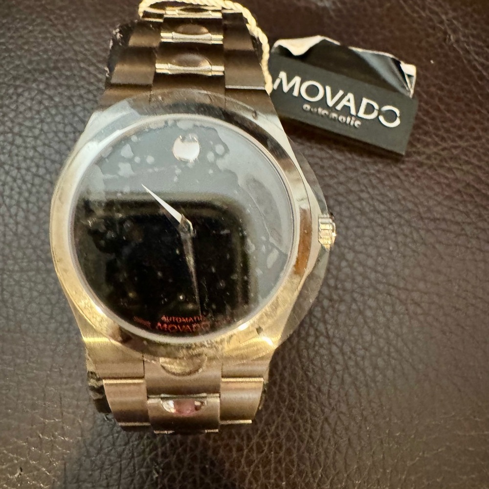 Movado Silver and Black Watch